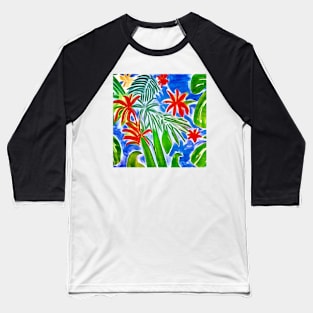 Red flowers - Matisse inspired Baseball T-Shirt